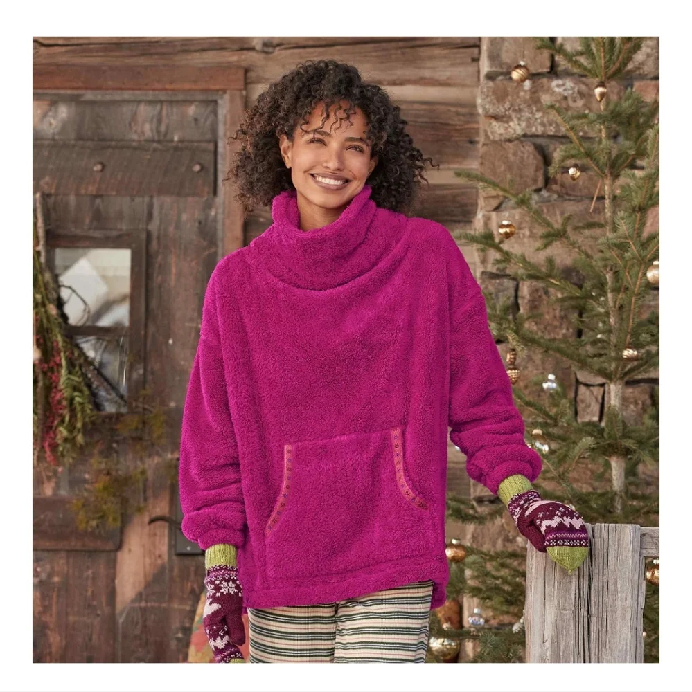 🛍HP🛍Sundance Sasha Cozy Sweatshirt Magenta Size Small (4 to 6) NWT - Picture 1 of 3